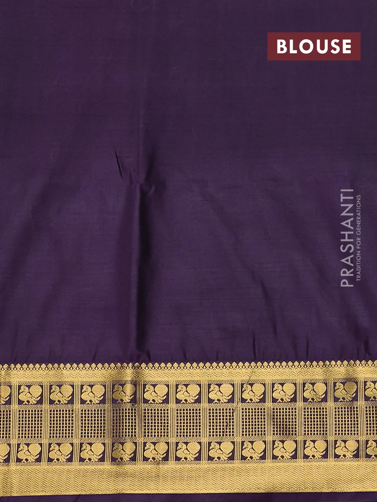 Semi soft silk saree green and violet with allover zari woven buttas and zari woven border - Image 3