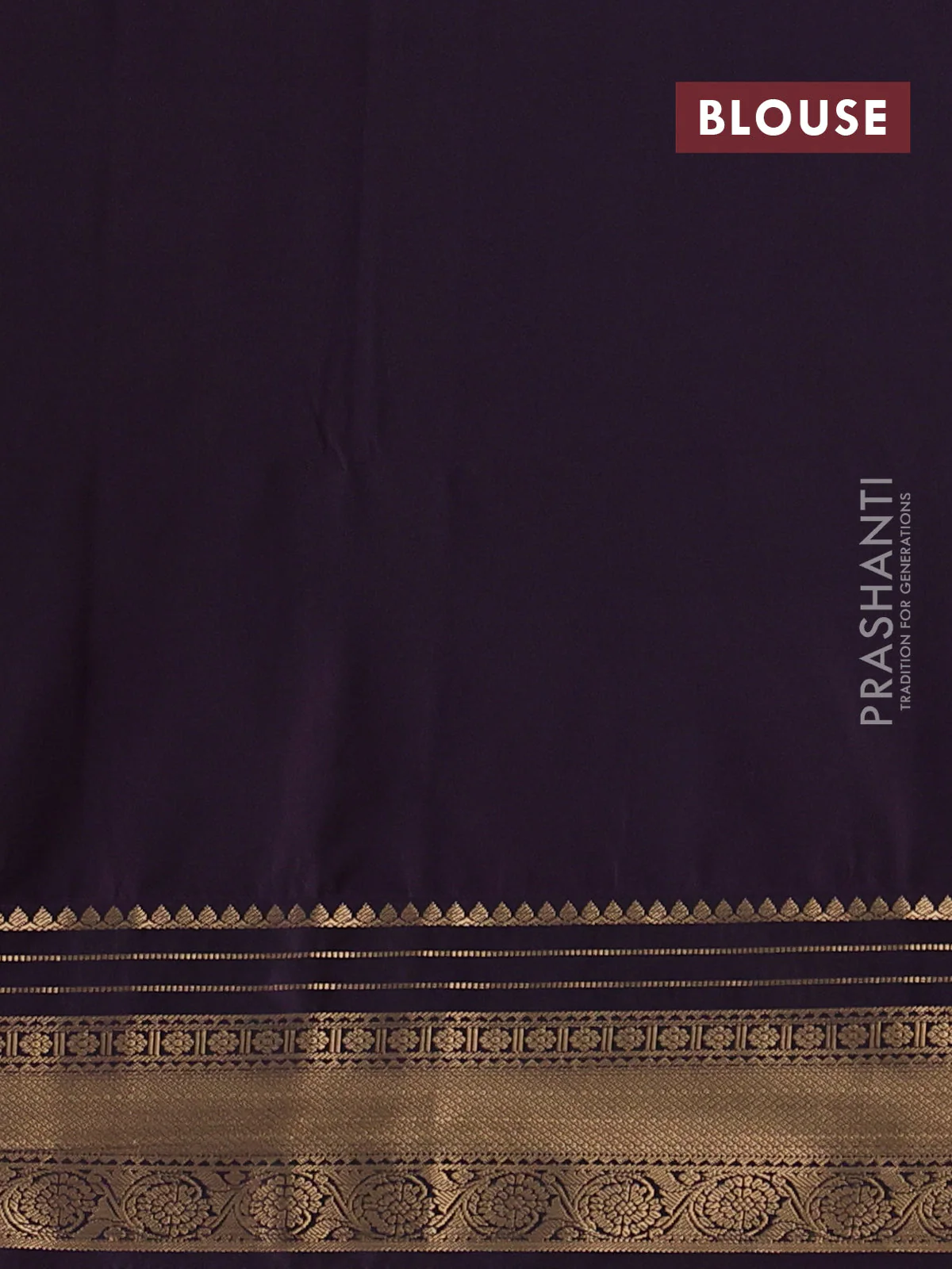 Semi soft silk saree grey and purple with allover zari weaves & buttas and zari woven border - Image 3