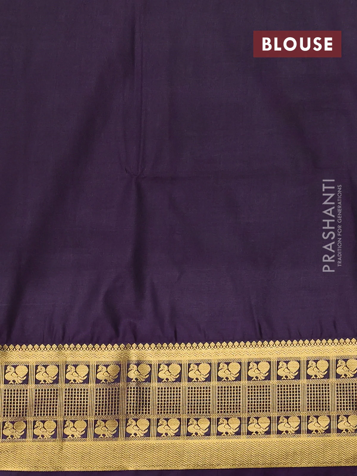 Semi soft silk saree mehendi green and deep purple with allover zari woven buttas and zari woven border - Image 3