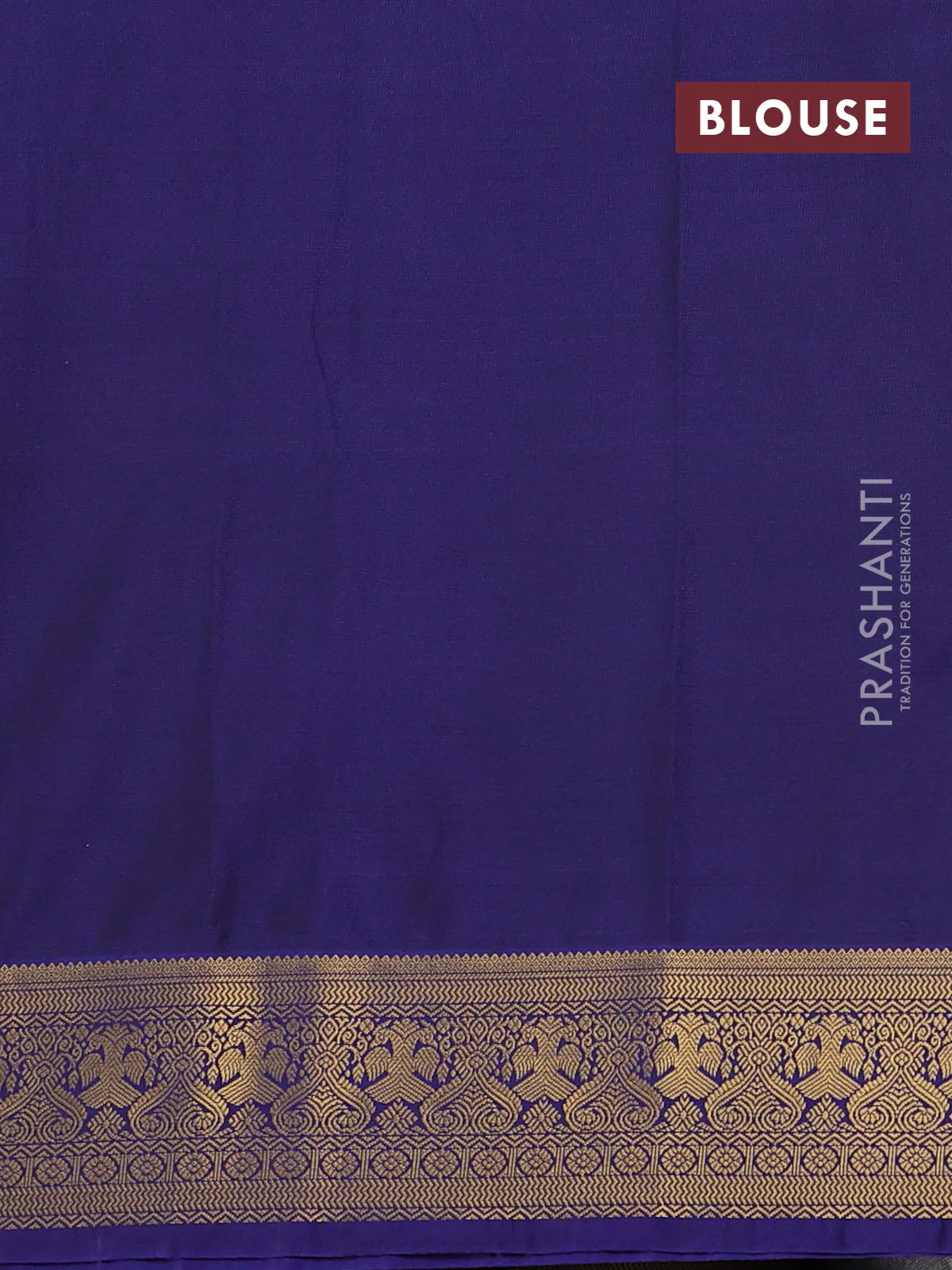 Semi soft silk saree mehendi green and navy blue with allover zari woven buttas and zari woven korvai border - Image 3