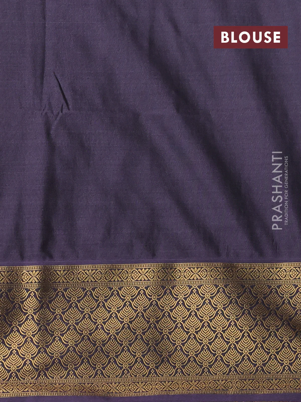 Semi soft silk saree mehendi green and pastel purple with allover zari weaves & buttas and zari woven korvai border - Image 3