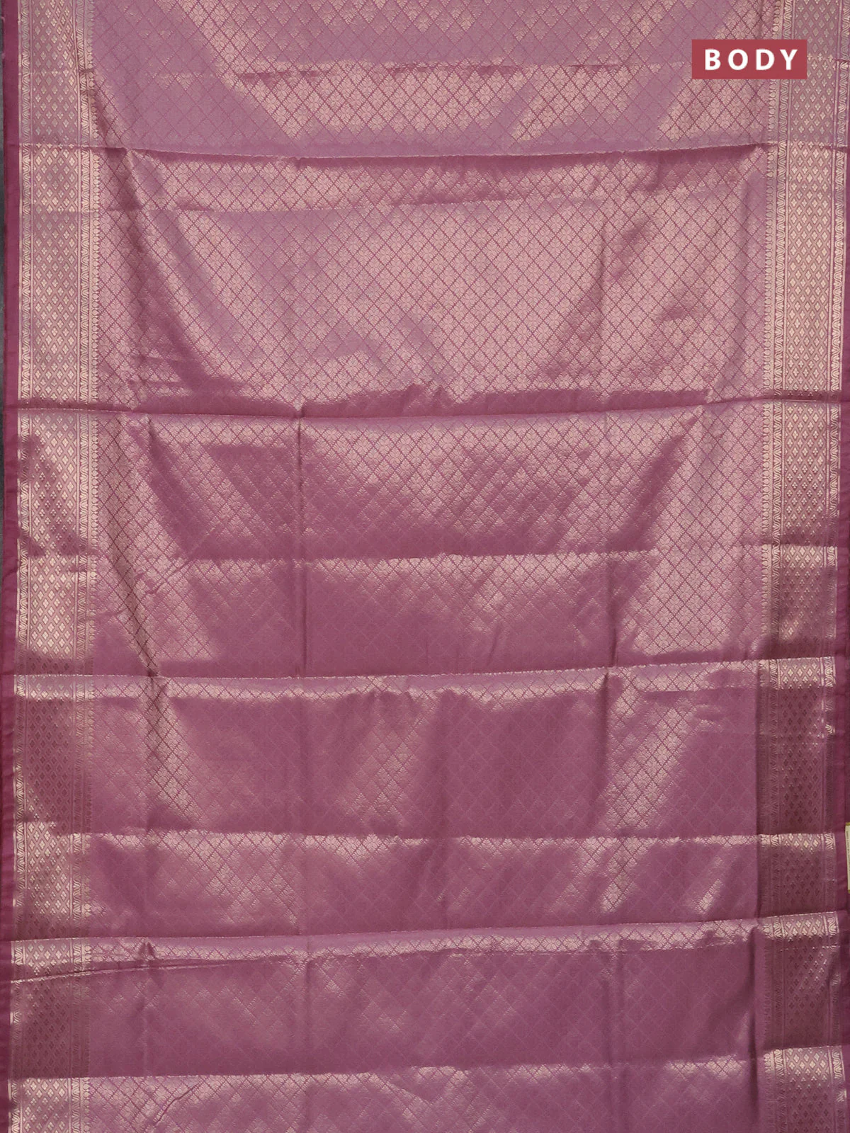 Semi soft silk saree mild purple with allover zari woven brocade weaves -Without blouse - Image 2