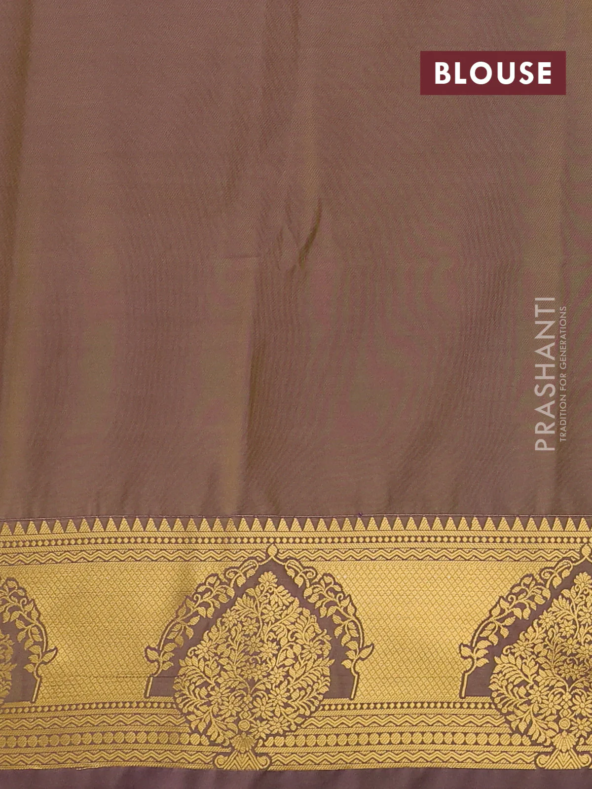 Semi soft silk saree mustard yellow and violet with allover zari weaves & buttas and zari woven butta korvai border - Image 3