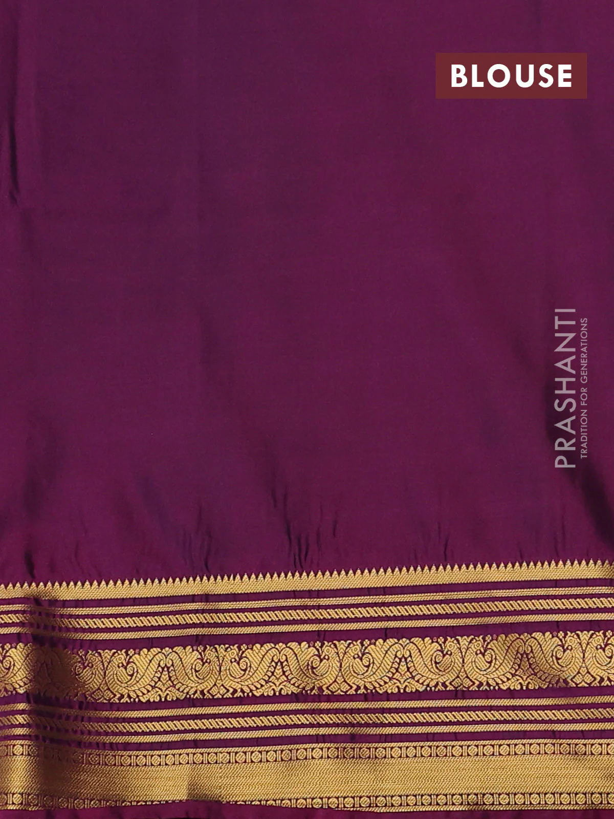 Semi soft silk saree navy blue and dark magenta pink with allover zari weaves & buttas and zari woven korvai border - Image 3