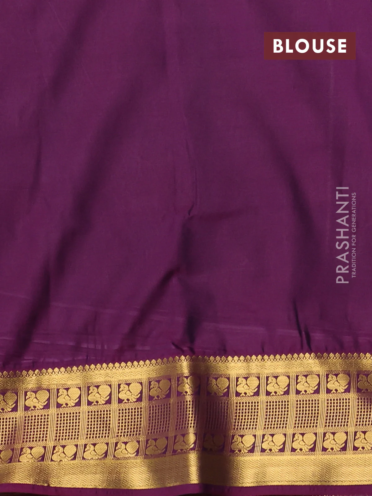 Semi soft silk saree navy blue and dark magenta pink with allover zari woven buttas and zari woven border - Image 3