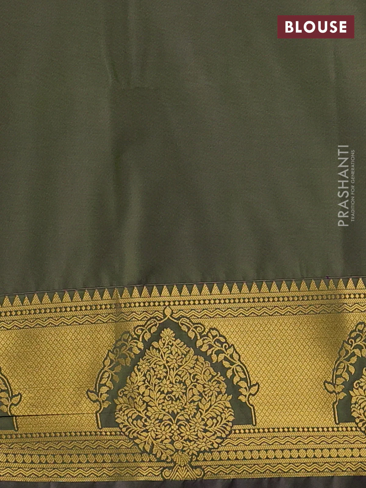Semi soft silk saree parrot green and dual shade of greenish purple with allover zari weaves & buttas and zari woven butta korvai border - Image 3