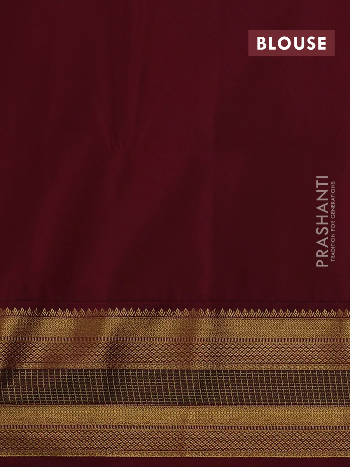 Semi soft silk saree peach pink and deep maroon with allover zari woven buttas and zari woven border - Image 3
