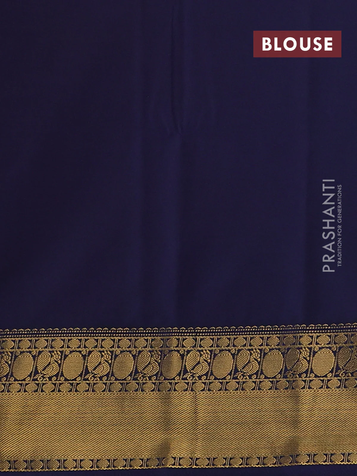 Semi soft silk saree peach pink and navy blue with allover zari woven buttas and zari woven border - Image 3