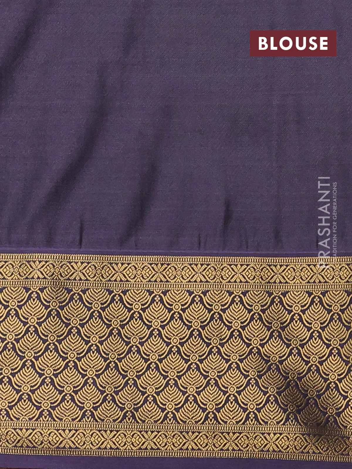Semi soft silk saree peach pink and pastel purple with allover zari weaves & buttas and zari woven korvai border - Image 3