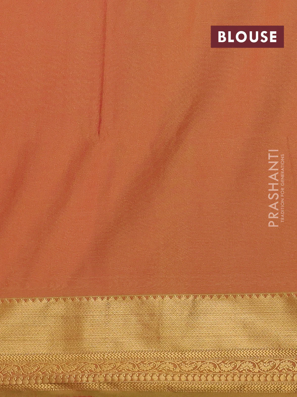 Semi soft silk saree peach shade and dark mustard with allover zari woven buttas and zari woven korvai border - Image 3