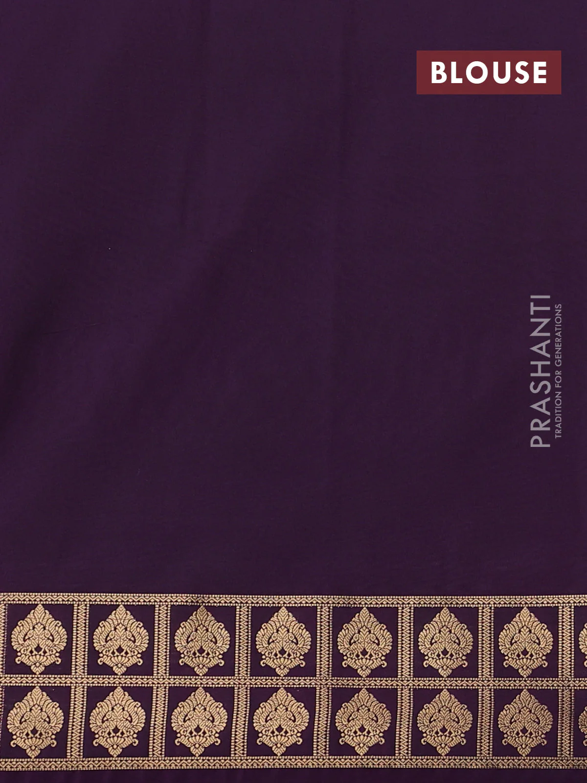 Semi soft silk saree peacock blue and deep purple with allover zari woven buttas and rettapet zari woven border - Image 3