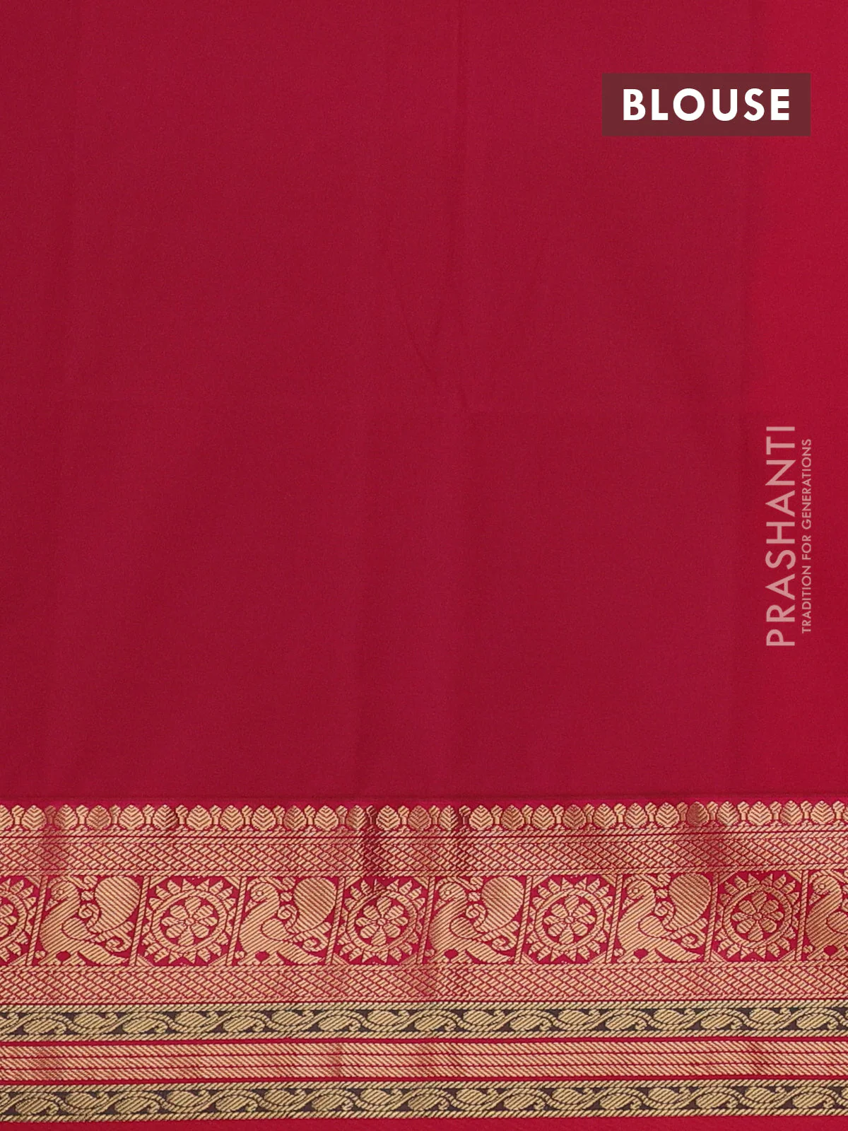 Semi soft silk saree peacock blue and red with zari woven buttas and zari woven korvai border - Image 3
