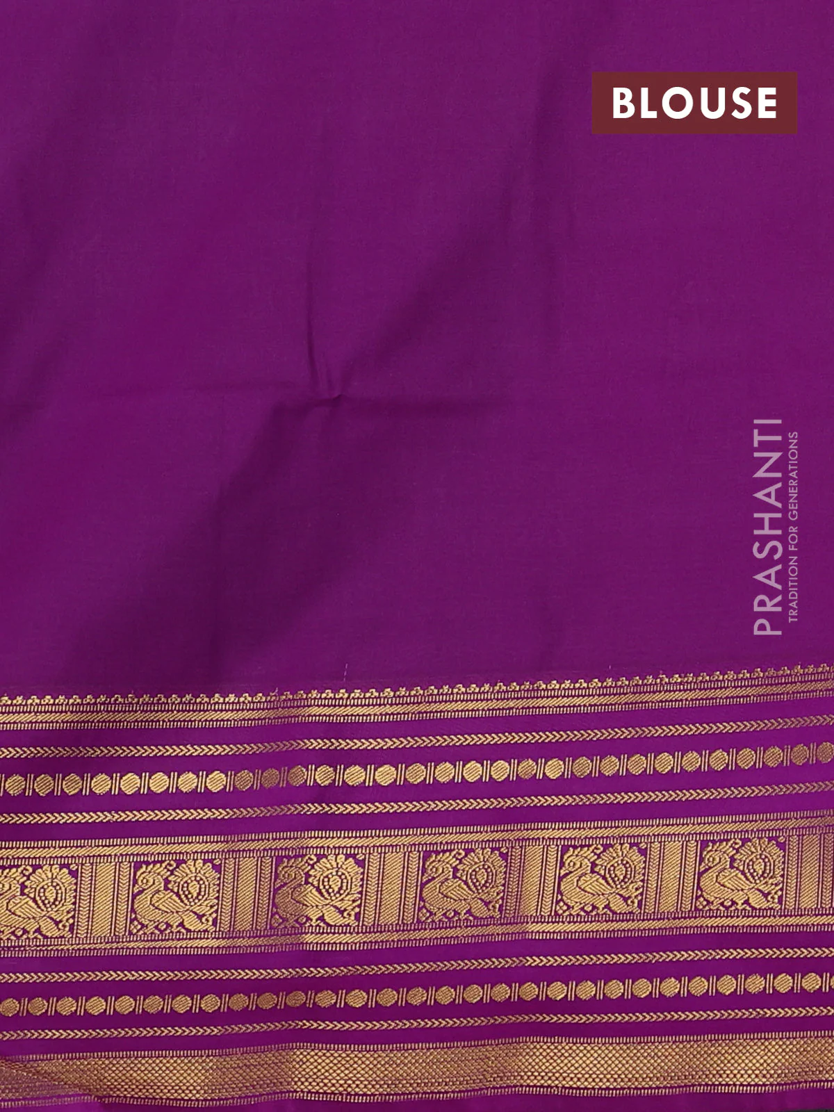 Semi soft silk saree peacock green and violet with allover zari woven buttas and long zari woven border - Image 3