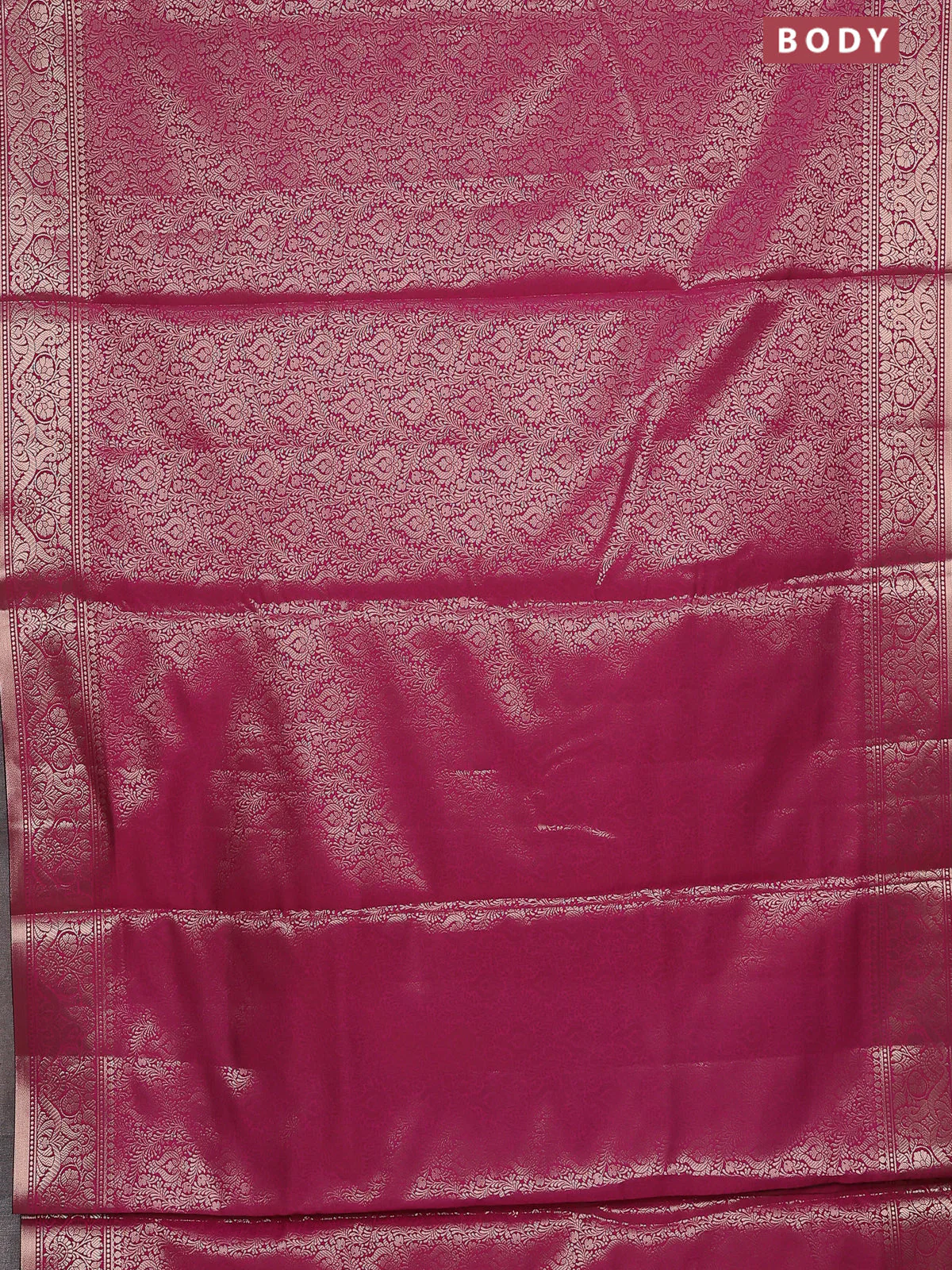 Semi soft silk saree pink with allover zari woven brocade weaves -Without blouse - Image 2