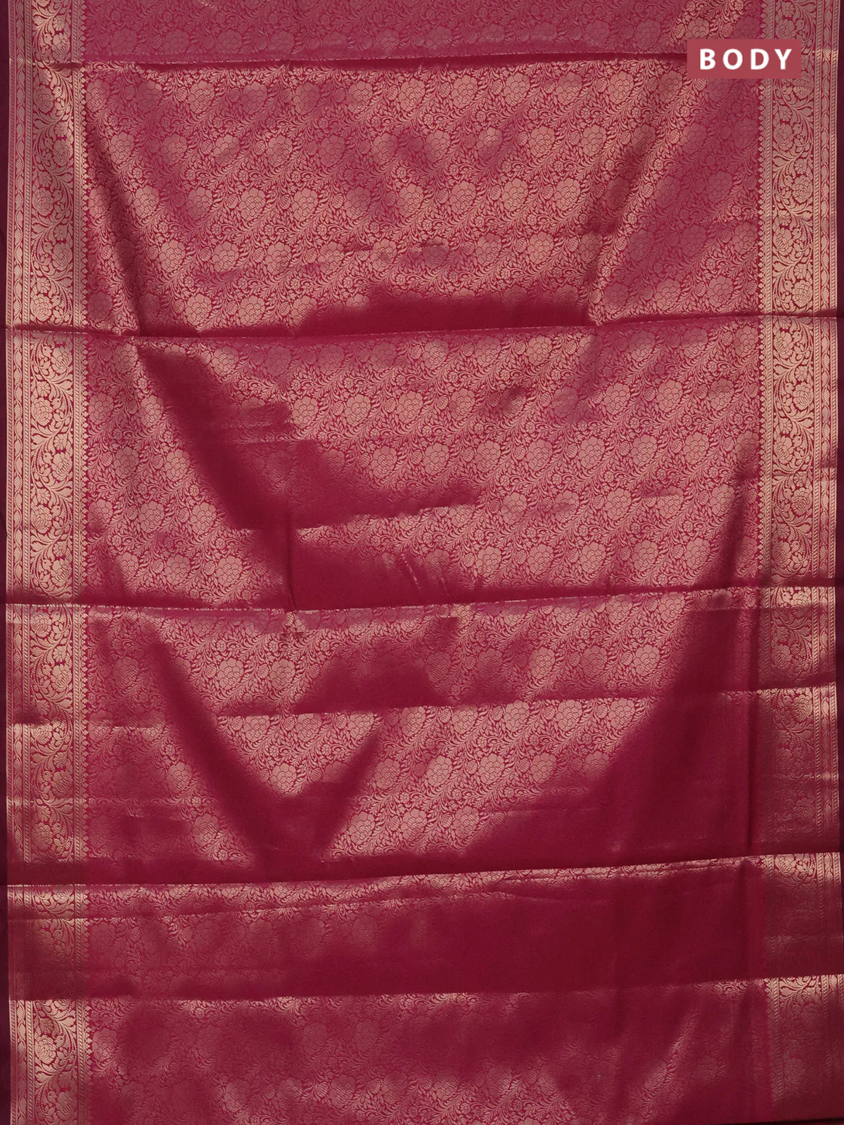 Semi soft silk saree pink with allover zari woven brocade weaves -Without blouse - Image 2