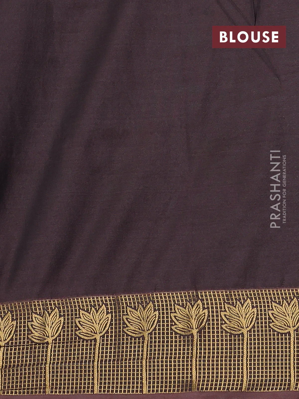 Semi soft silk saree purple and brown with allover zari woven buttas and zari woven border - Image 3