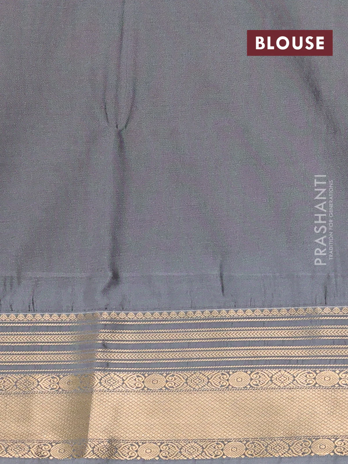 Semi soft silk saree purple and grey with allover zari weaves & buttas and zari woven border - Image 3