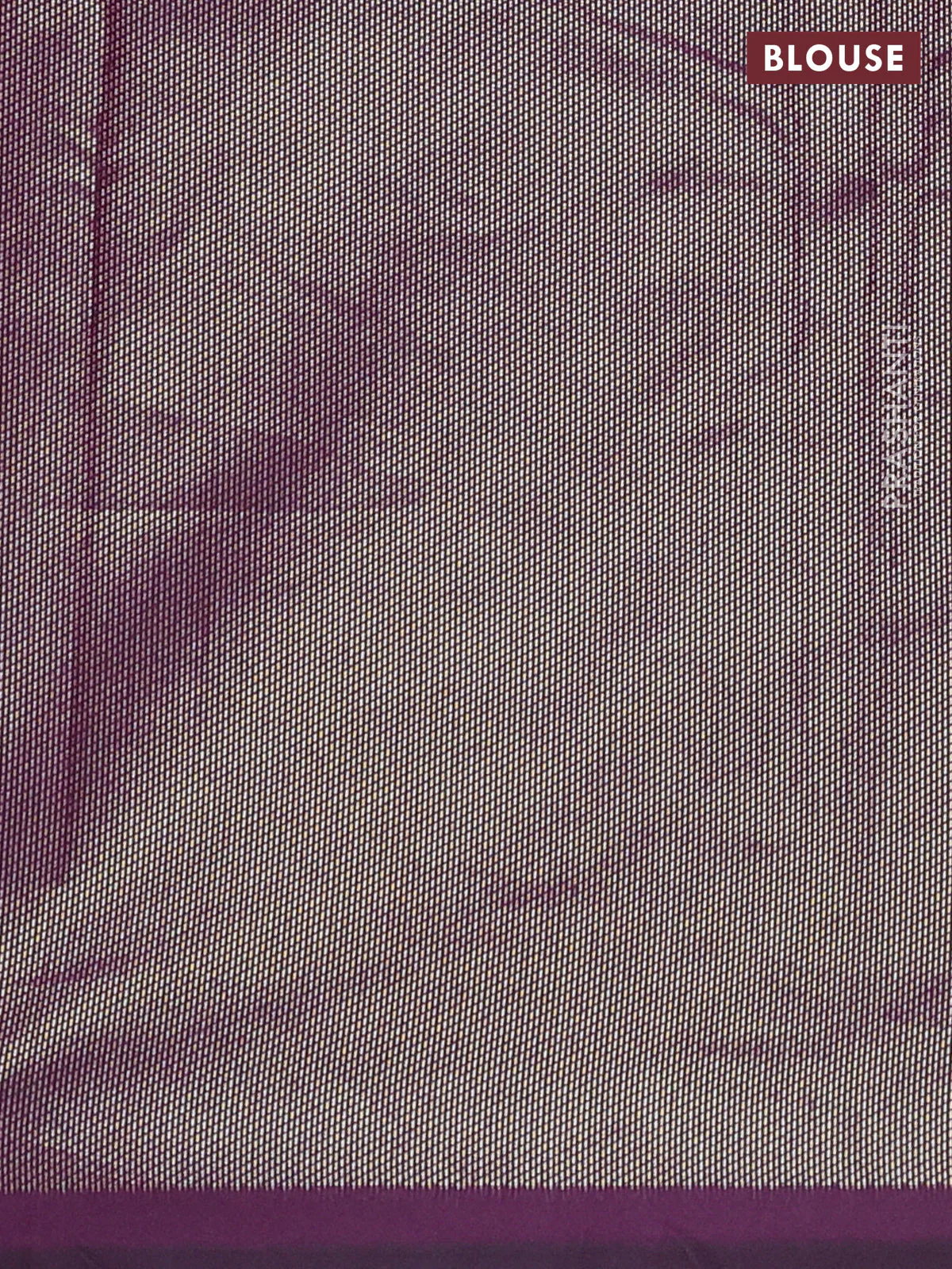 Semi soft silk saree purple with allover silver & gold geometric weaves in borderless style - Image 3