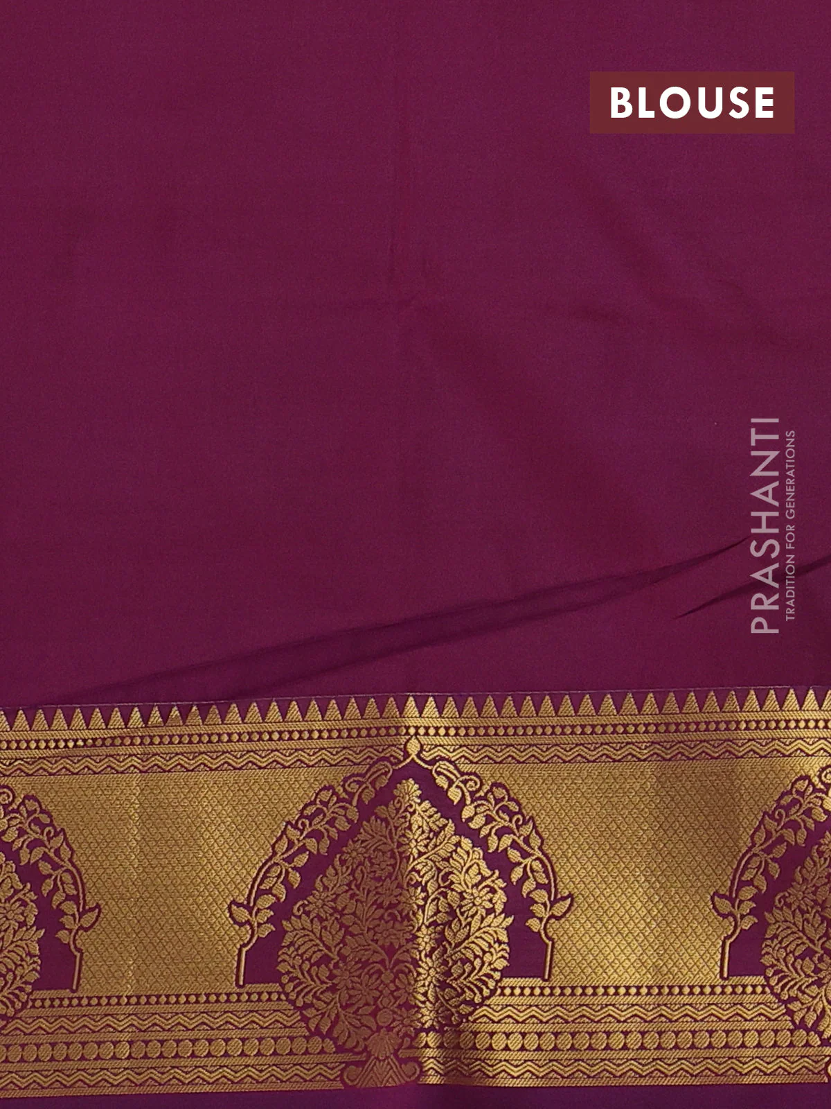 Semi soft silk saree red and purple with allover zari weaves & buttas and zari woven butta korvai border - Image 3