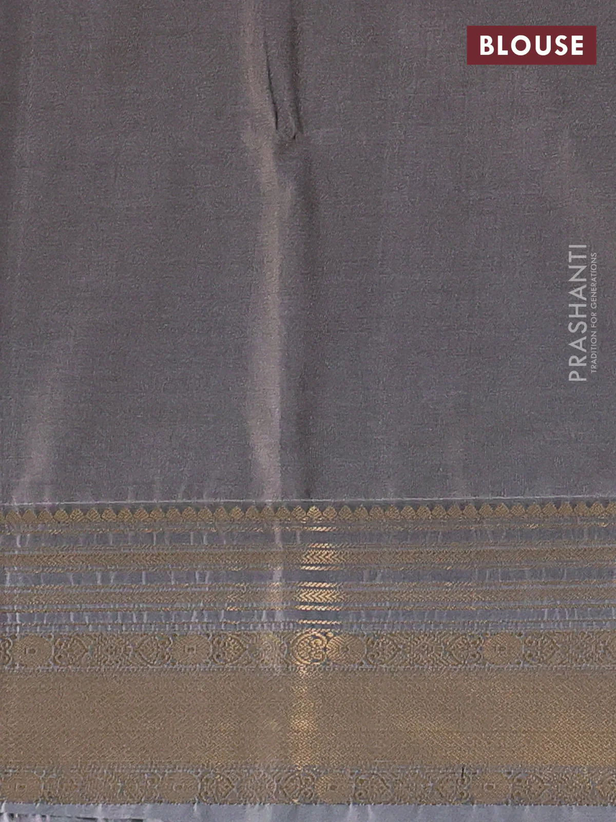 Semi soft silk saree rust shade and grey with allover zari weaves & buttas and zari woven border - Image 3