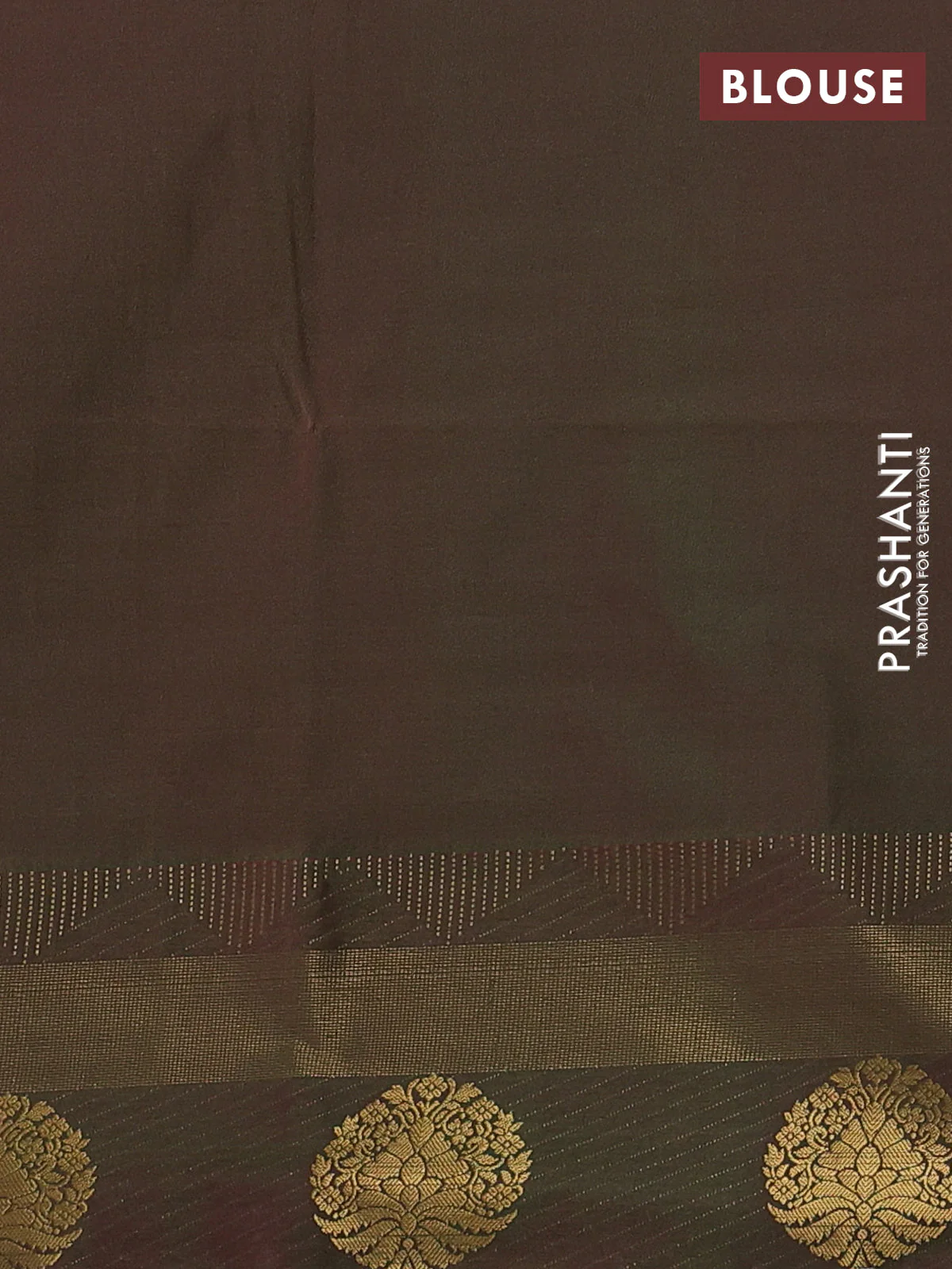 Semi soft silk saree rustic orange and green with allover zari weaves & buttas and zari woven border - Image 3