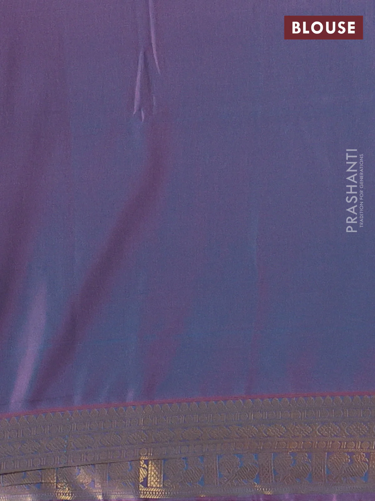 Semi soft silk saree teal green and peach shade with allover zari woven buttas and zari woven korvai border - Image 3