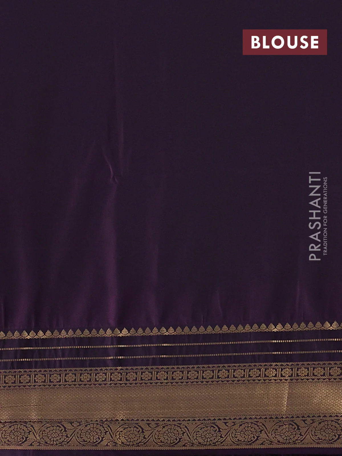 Semi soft silk saree teal green and violet with allover zari weaves & buttas and zari woven border - Image 3