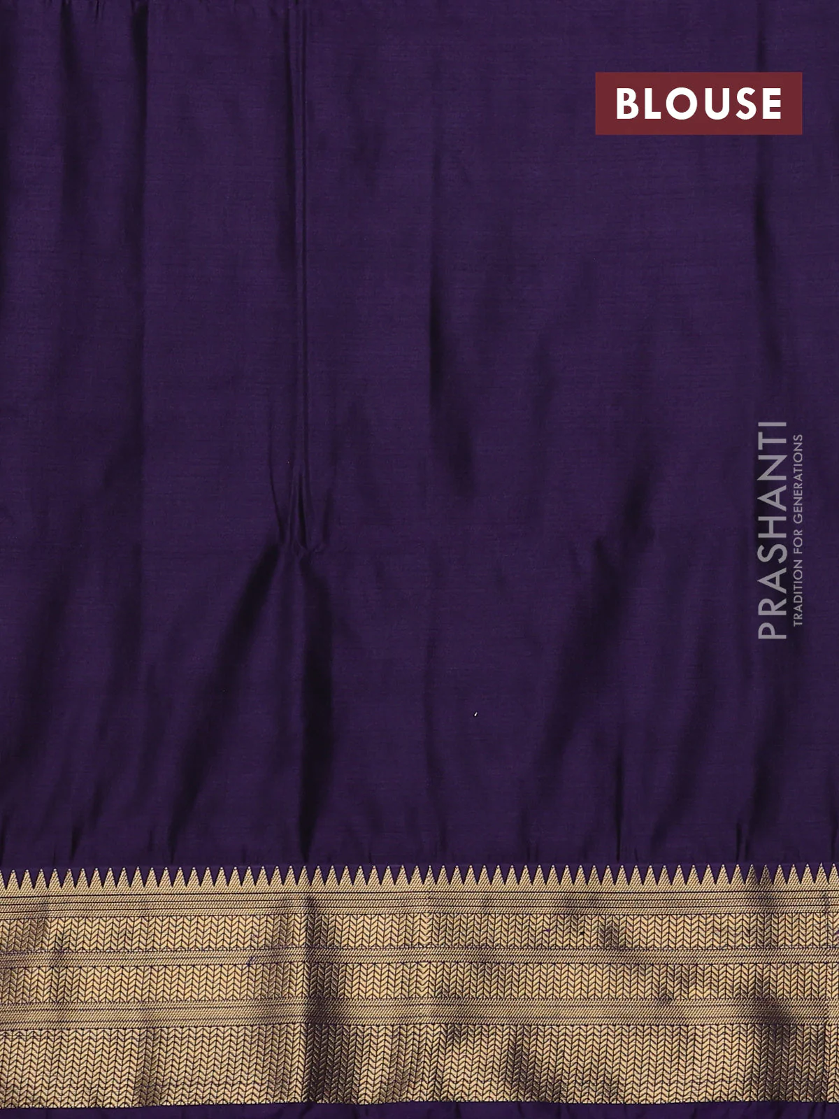 Semi soft silk saree tomato pink and purple with allover zari weaves & buttas and zari woven korvai border - Image 3