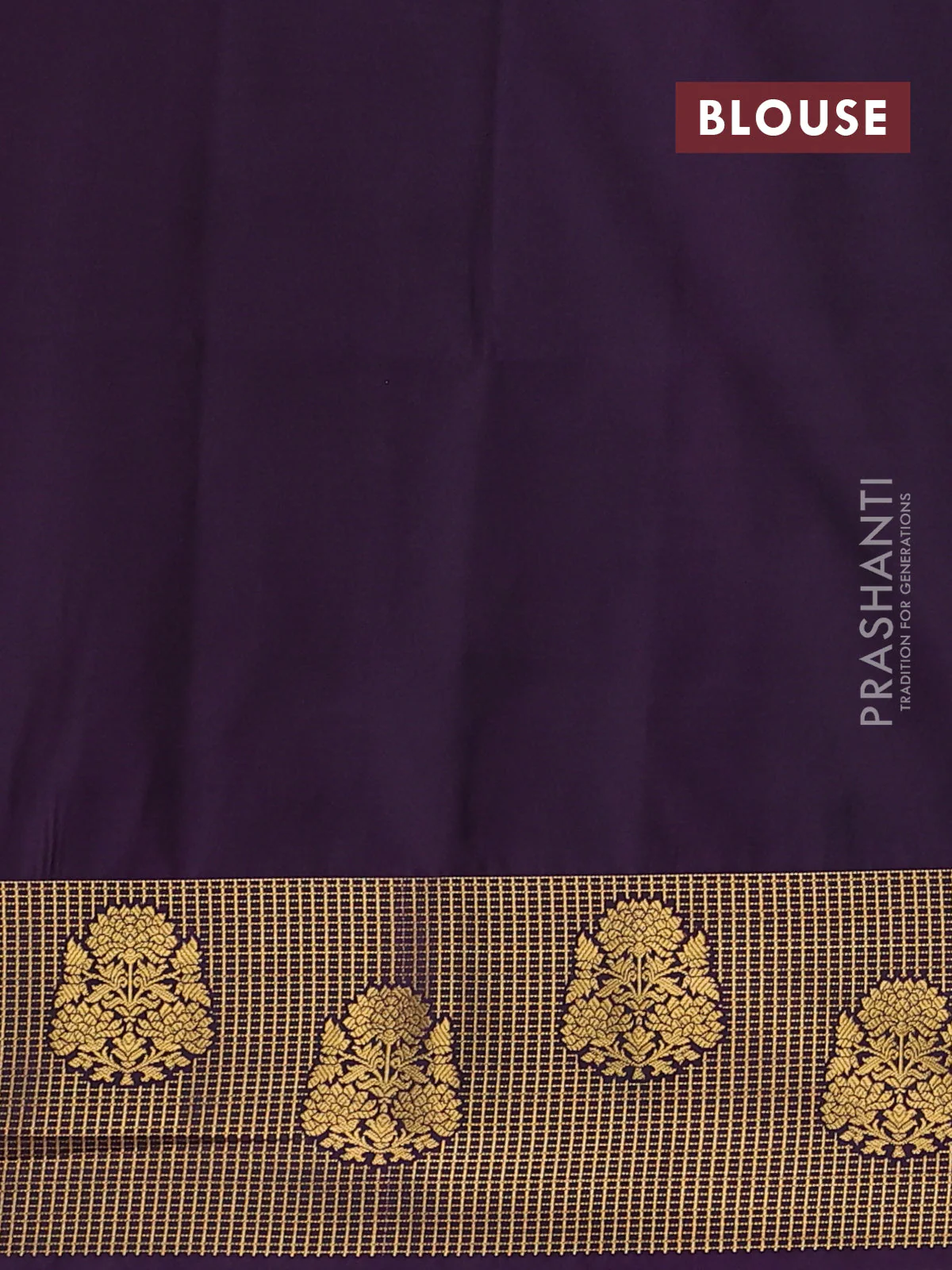 Semi soft silk saree wine shade and purple with allover zari woven buttas and zari woven border - Image 3