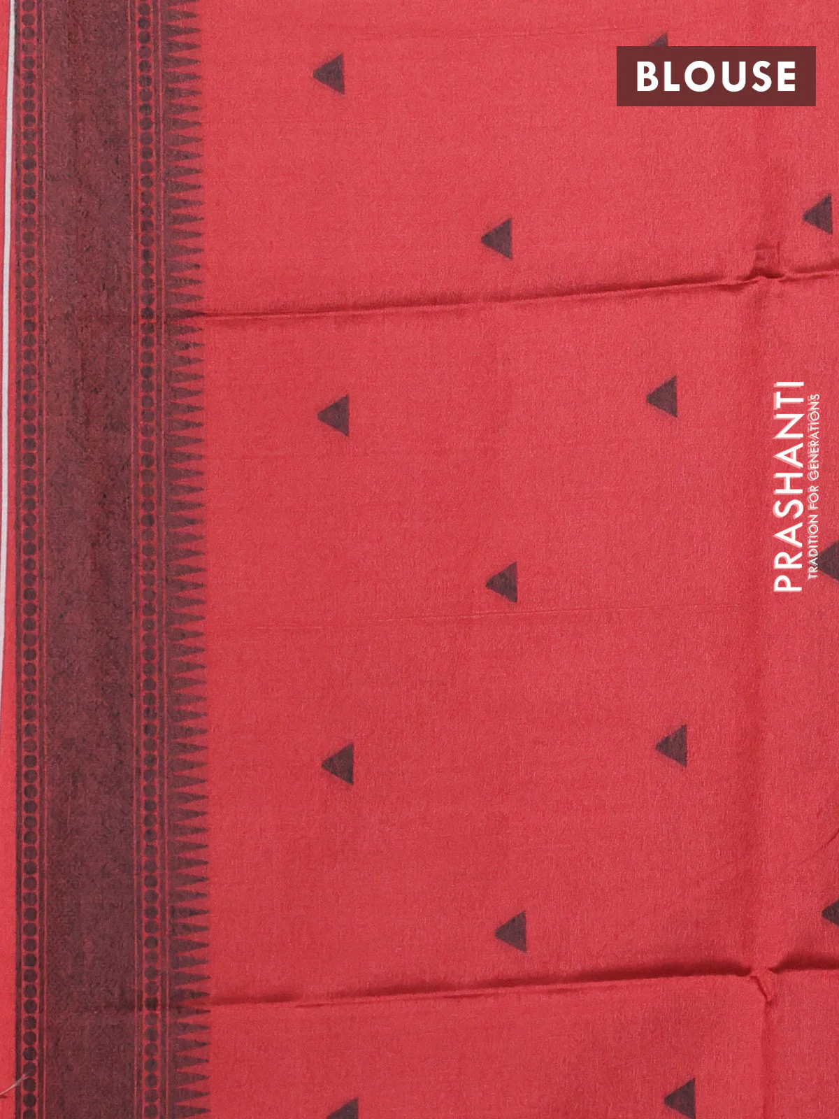 Semi tussar saree beige and maroon with allover thread weaves and thread woven border - Image 3