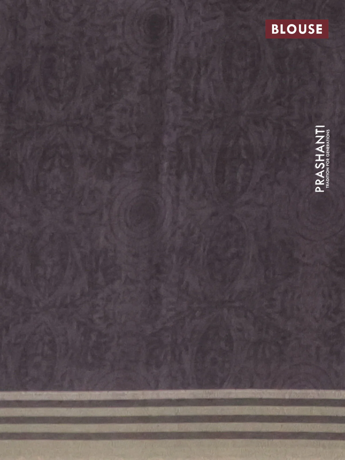 Semi tussar saree beige grey and sap green with allover prints and zari woven border - Image 4