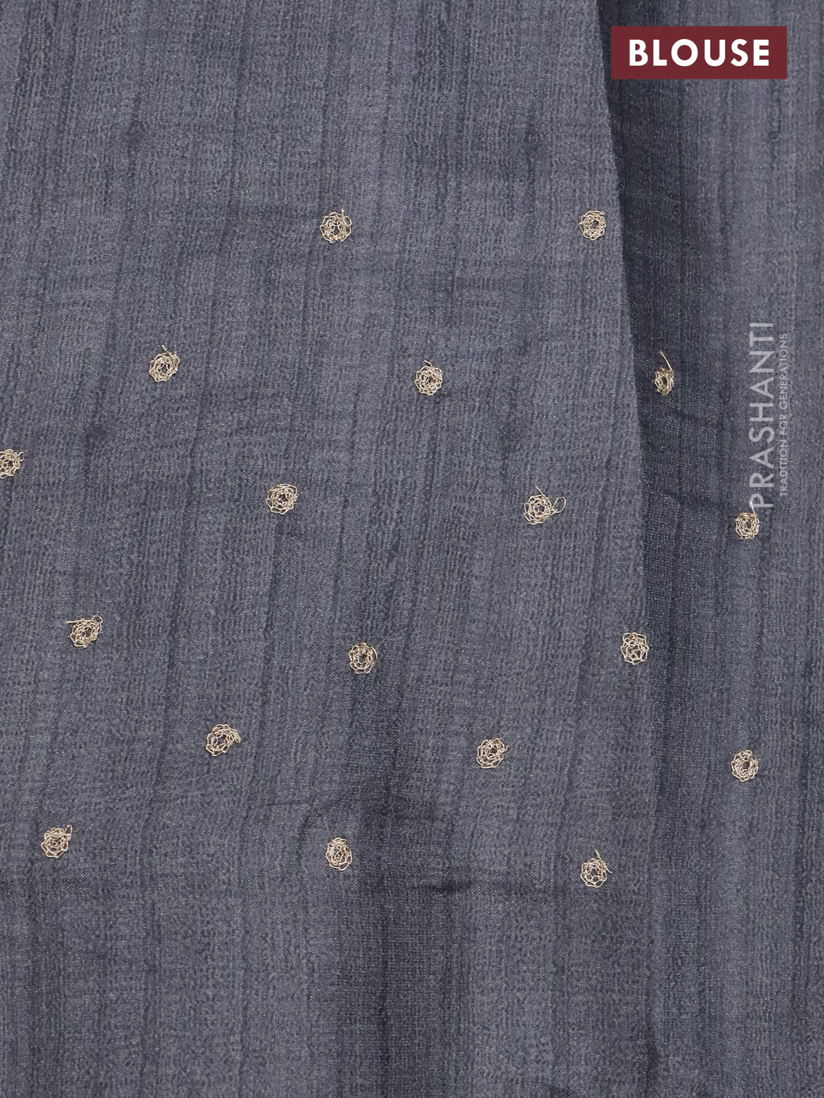 Semi tussar saree black and sandal with plain body and kalamkari prints & pita work border - Image 4