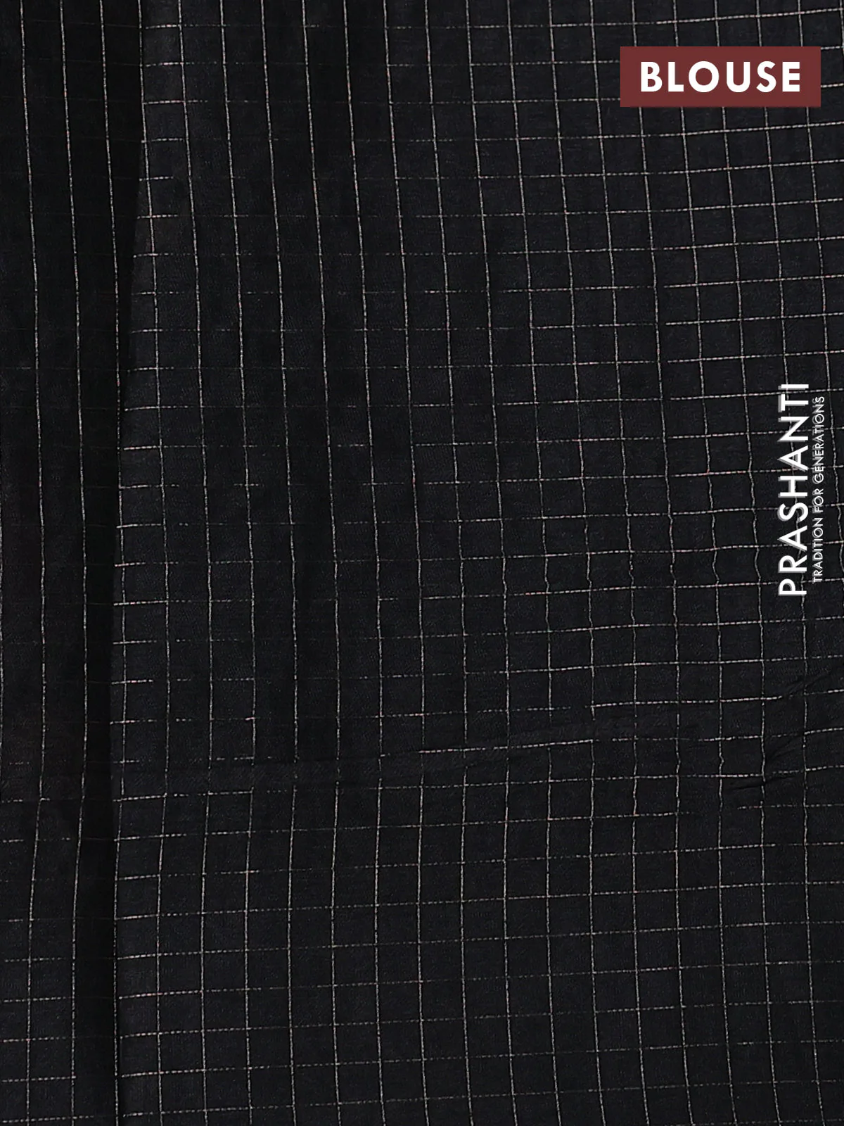 Semi tussar saree black with allover embroidery design and zari woven border - Image 3