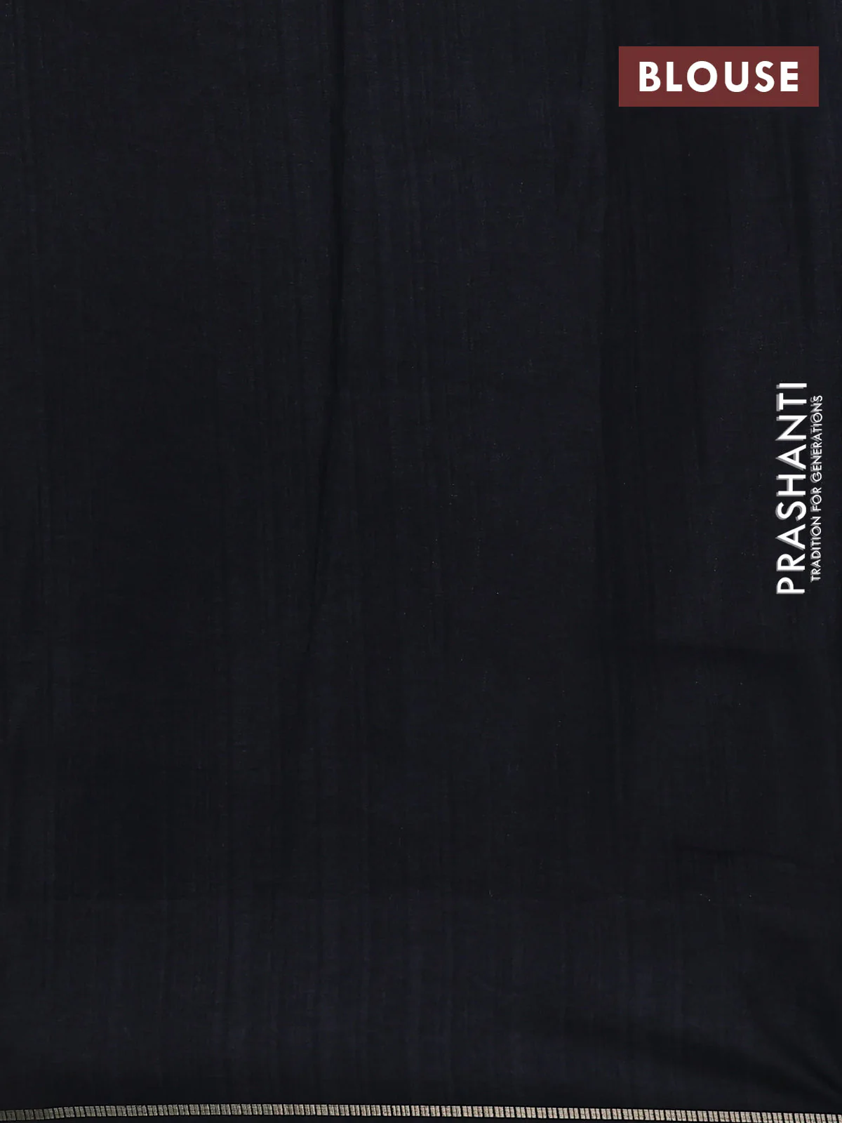 Semi tussar saree black with allover zari checked pattern and embroidery border - Image 3