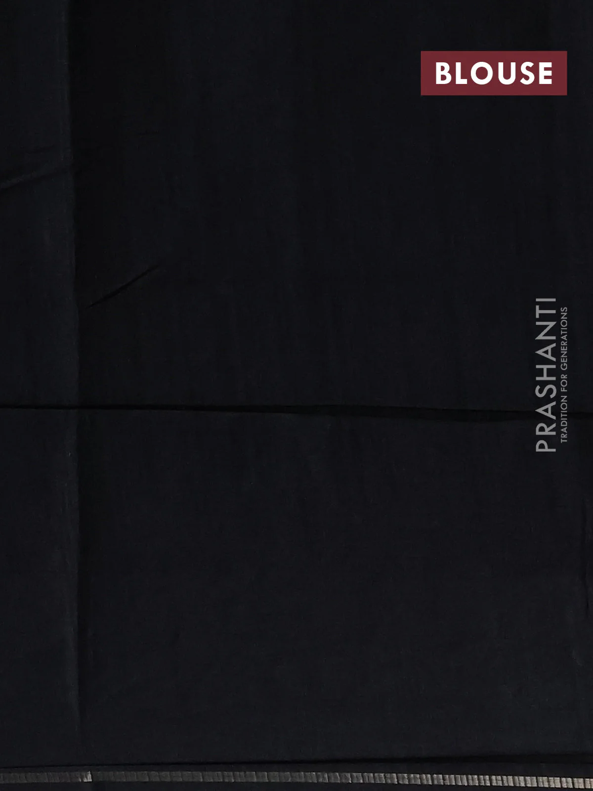 Semi tussar saree black with allover zari checked pattern and embroidery border - Image 3