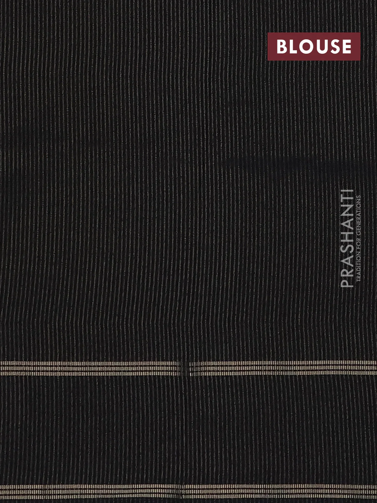 Semi tussar saree black with zari woven buttas and zari woven embroidery butta border - Image 8