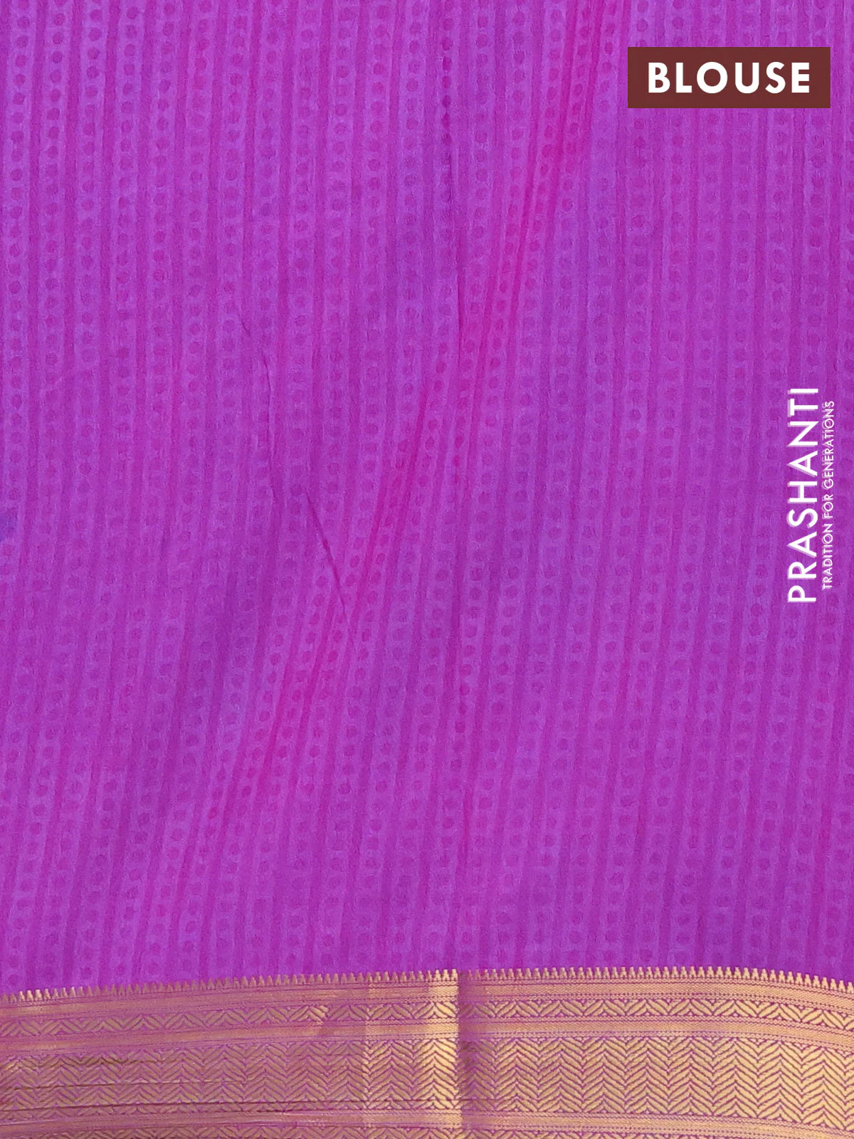 Semi tussar saree blue and purple with allover ikat prints and zari woven border - Image 4