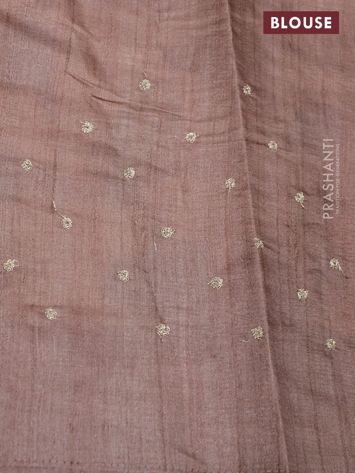 Semi tussar saree brown shade and cream with plain body and kalamkari prints & pita work border - Image 4