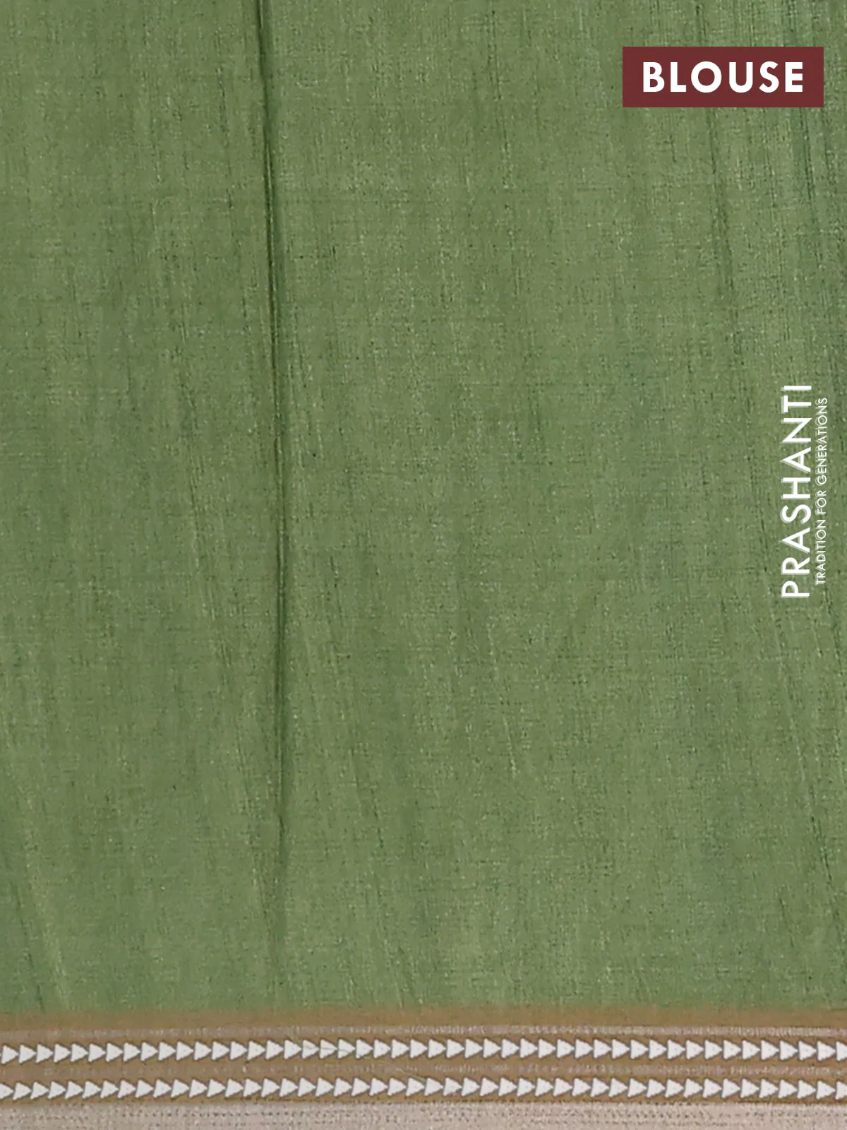 Semi tussar saree cream and mehendi green with allover kalamkari prints and printed border - Image 4