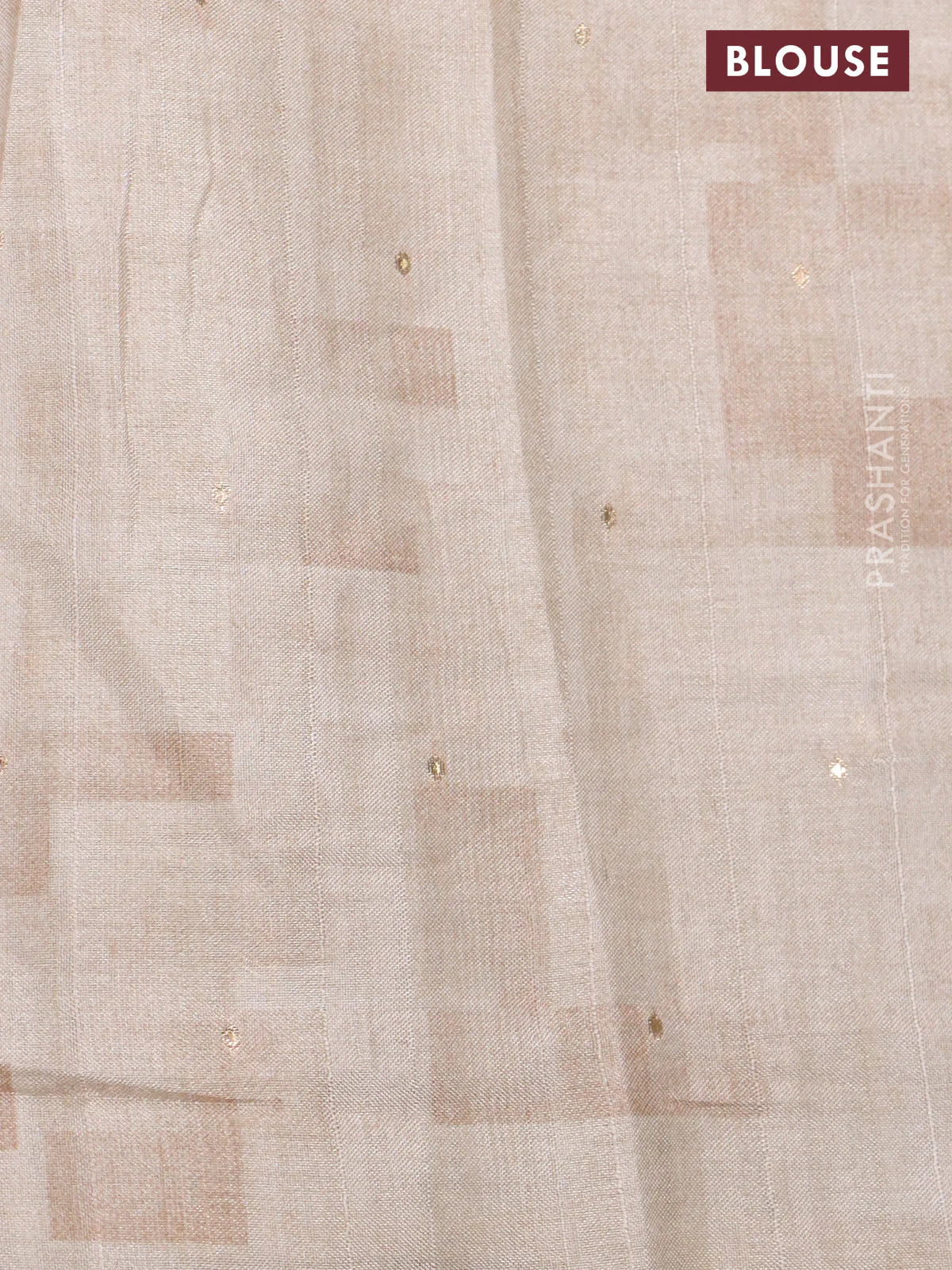 Semi tussar saree cream with allover geometric prints and embroidery cut work border - Image 4