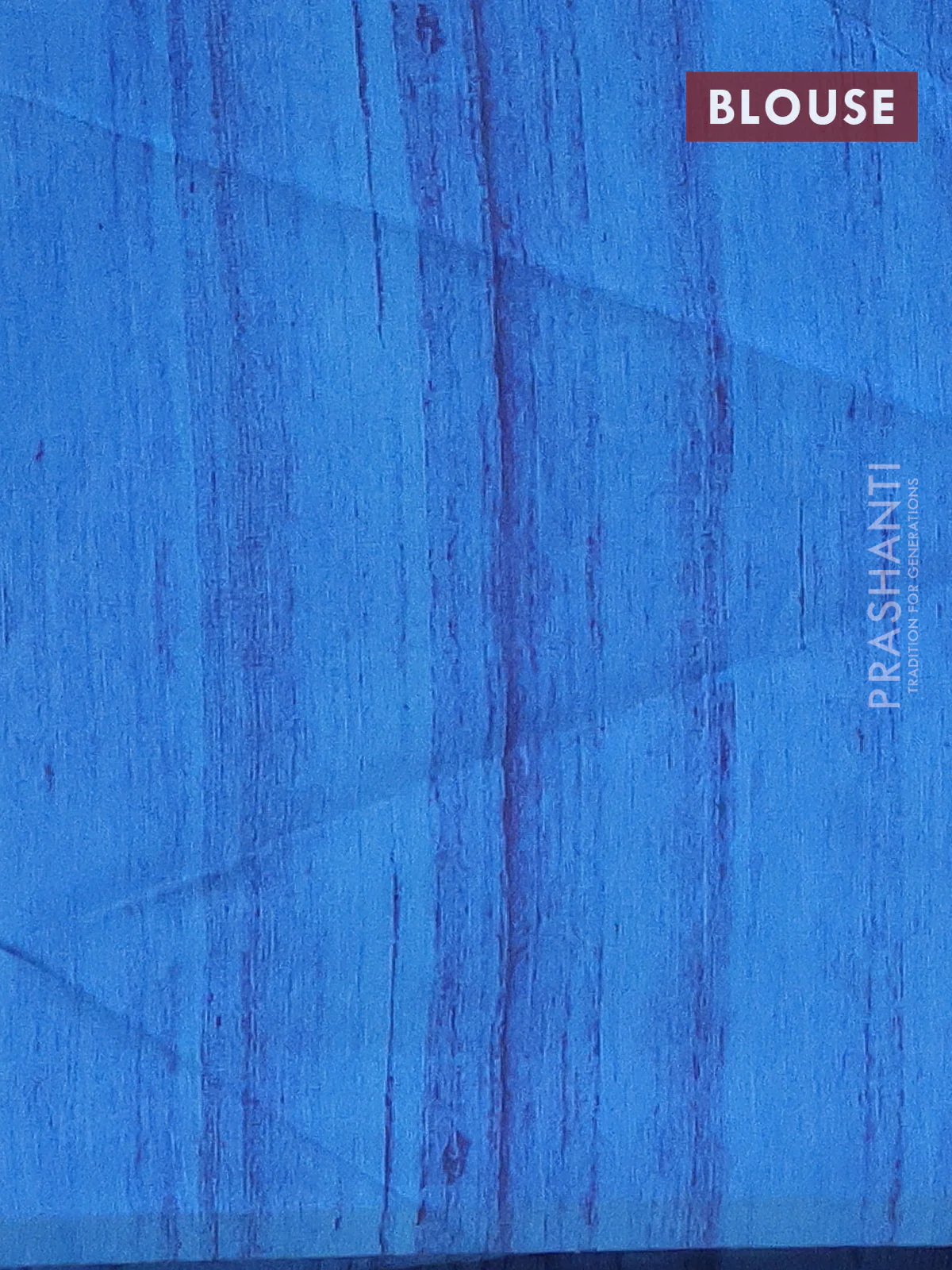 Semi tussar saree cs blue and beige with bandhini butta prints and mandhubani printed pallu - Image 4