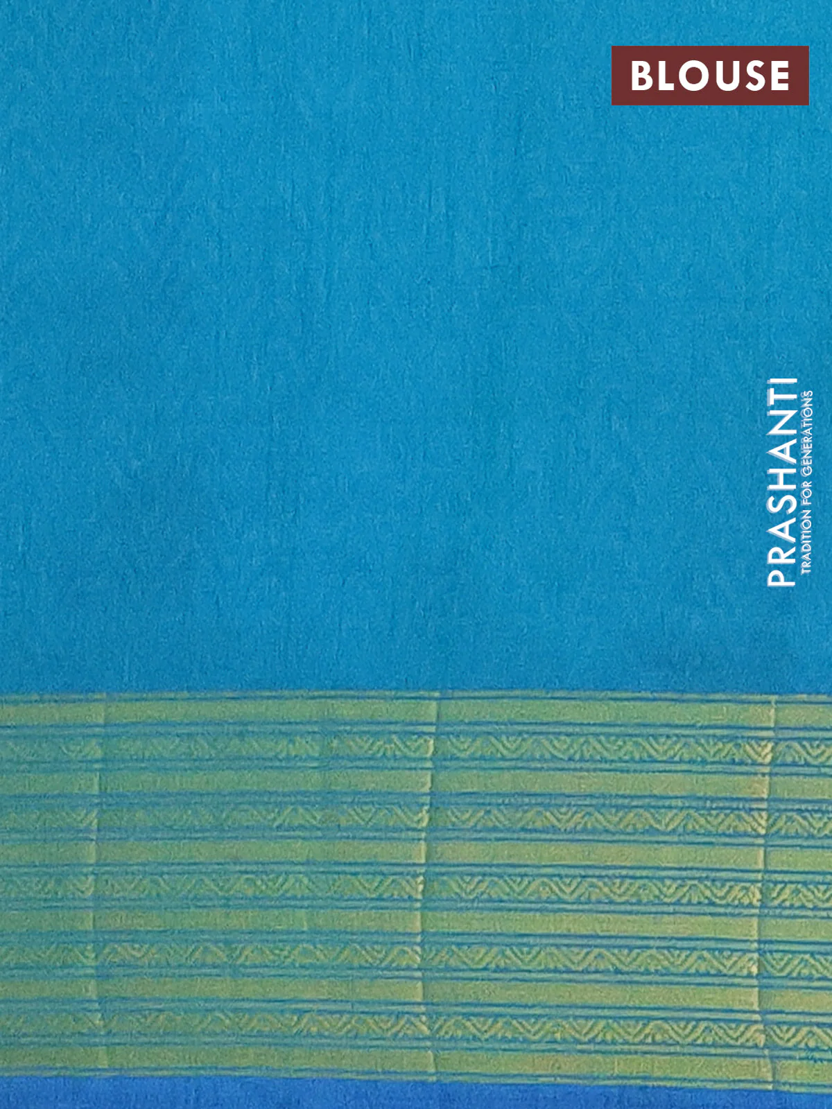 Semi tussar saree dark blue and dual shade of teal blue with allover ikat prints and zari woven border - Image 4