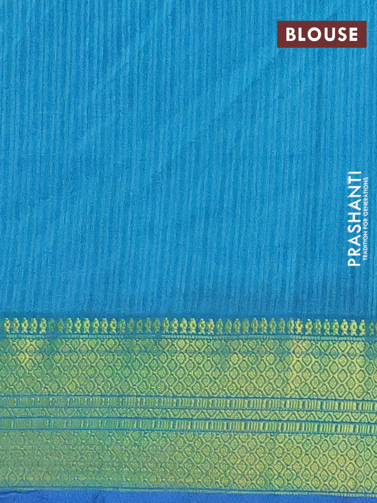 Semi tussar saree dark blue and teal blue with allover patola prints and zari woven border - Image 4