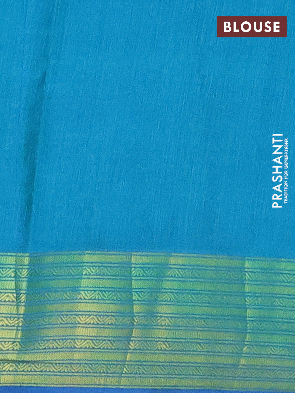 Semi tussar saree dark blue and teal bluish green with allover ikat prints and zari woven border - Image 4