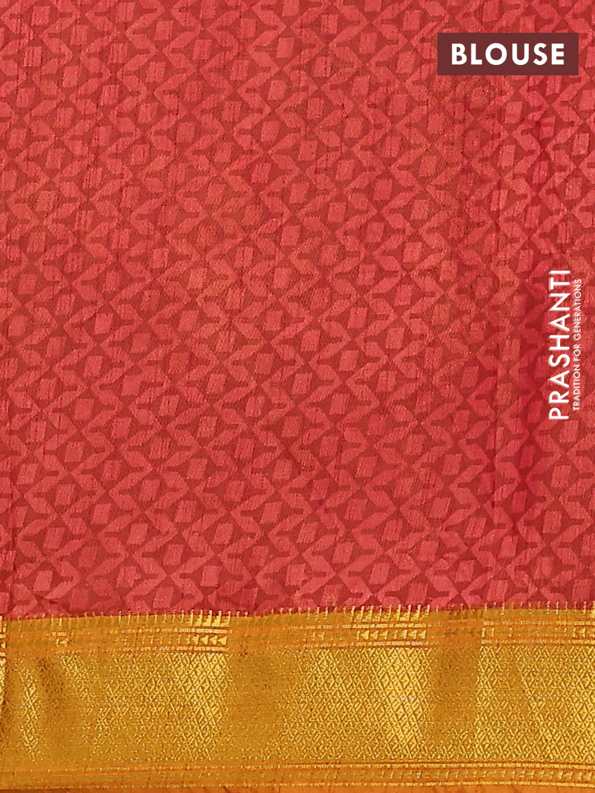Semi tussar saree dark mustard and maroon with allover ikat prints and zari woven border - Image 4