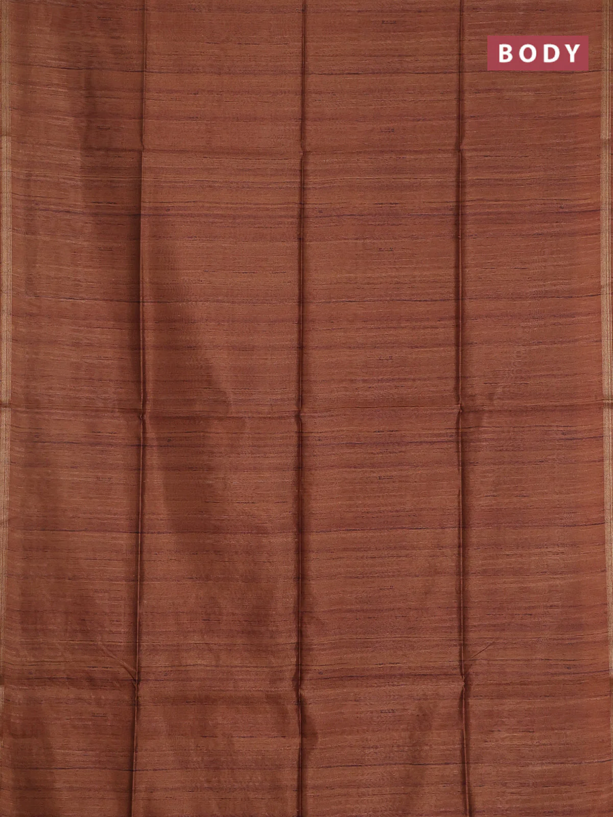 Semi tussar saree dark mustard with plain body and kalamkari prints & cut work pallu - Image 2
