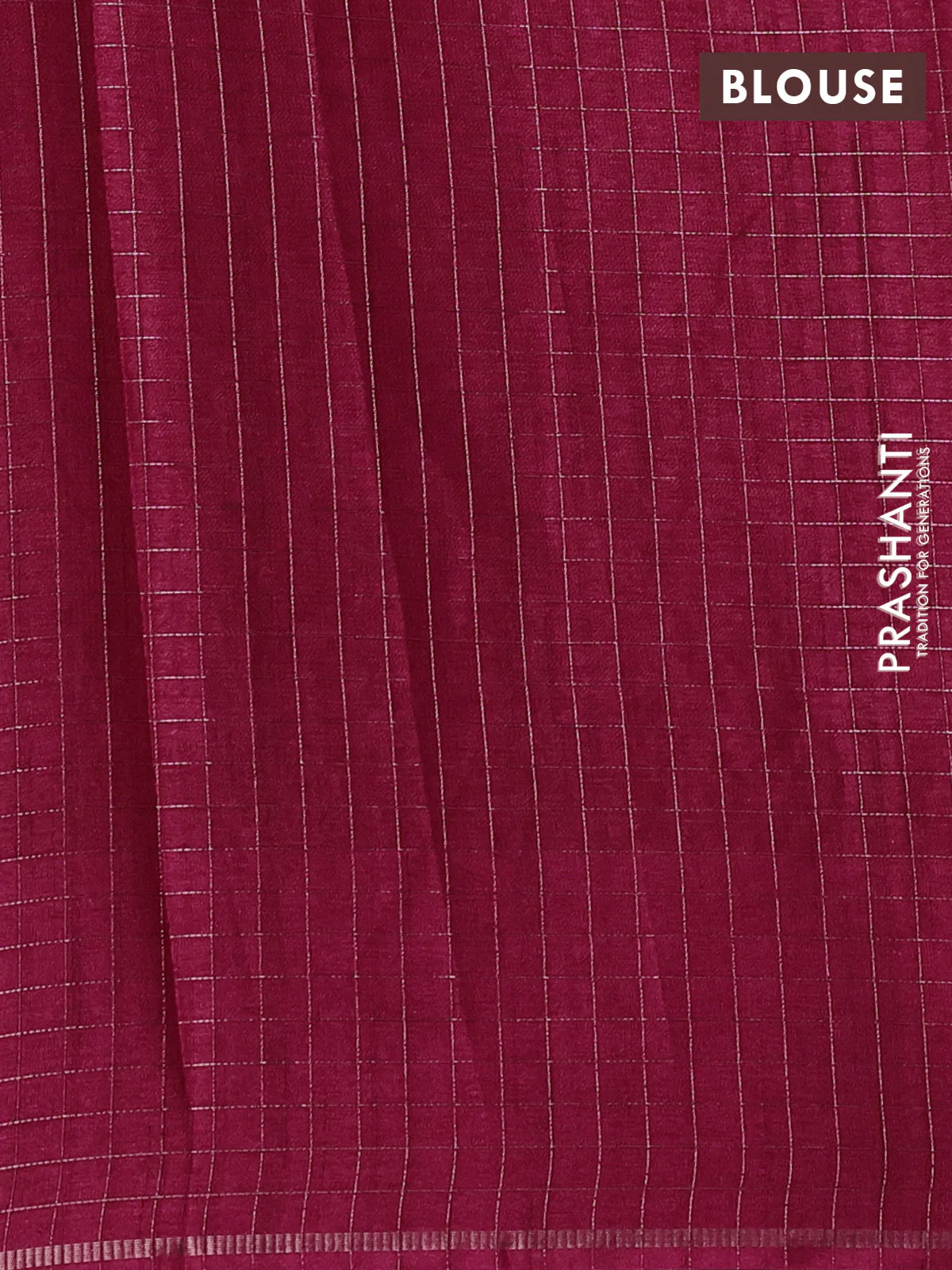 Semi tussar saree dark pink with allover embroidery design and zari woven border - Image 3
