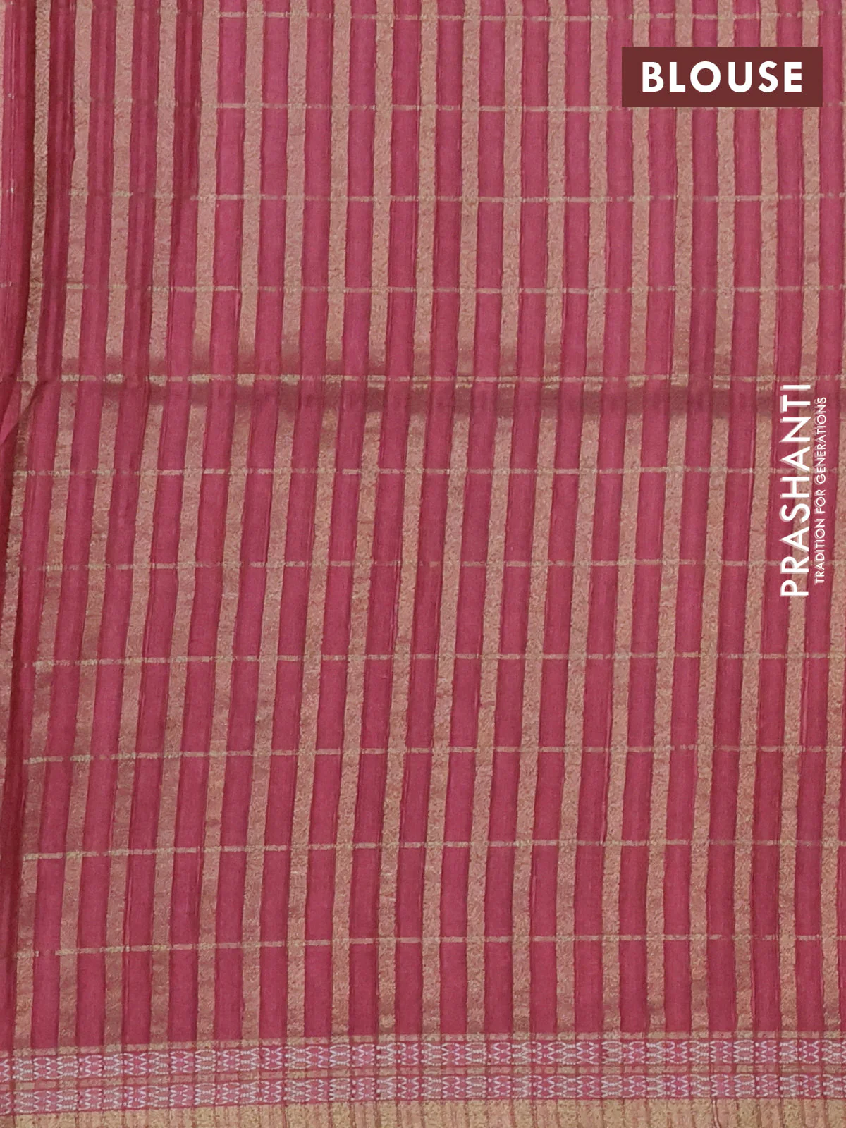 Semi tussar saree deep maroon and maroon shade with allover zari checks & digital prints and zari woven border - Image 3
