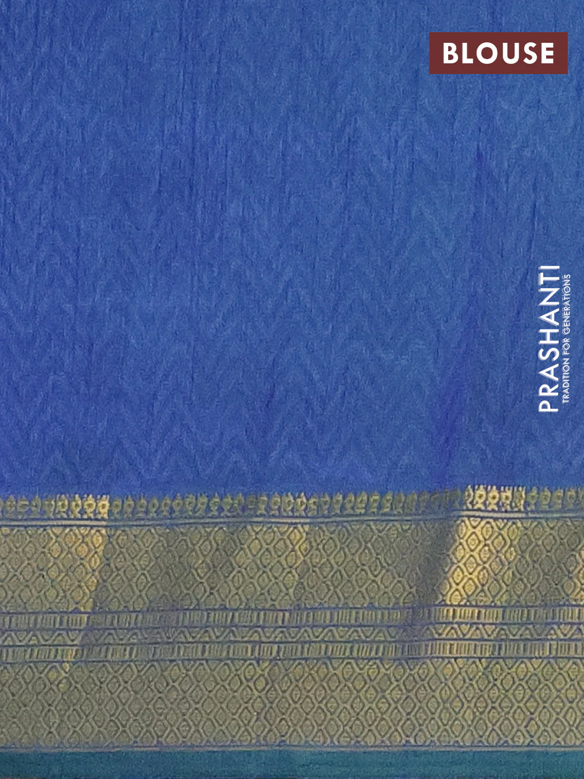 Semi tussar saree dual shade of teal bluish green and dual shade of blue with allover ikat prints and zari woven border - Image 4