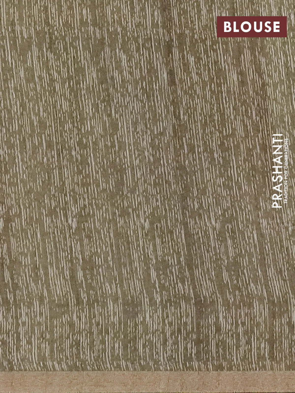 Semi tussar saree elaichi green and green with allover floral prints and small zari woven border - Image 4